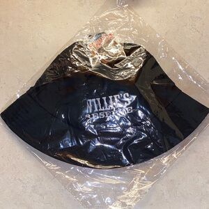 WILLIES RESERVE Reversible Bucket Hat + Logo Black/Orange/White + Stickers NEW